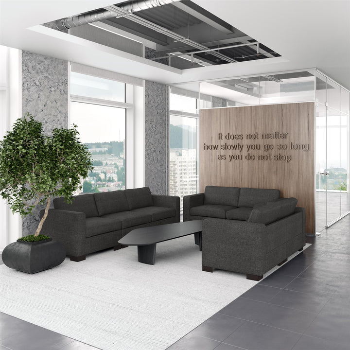Crawford Linen Upholstered Modular Sofa - Gray