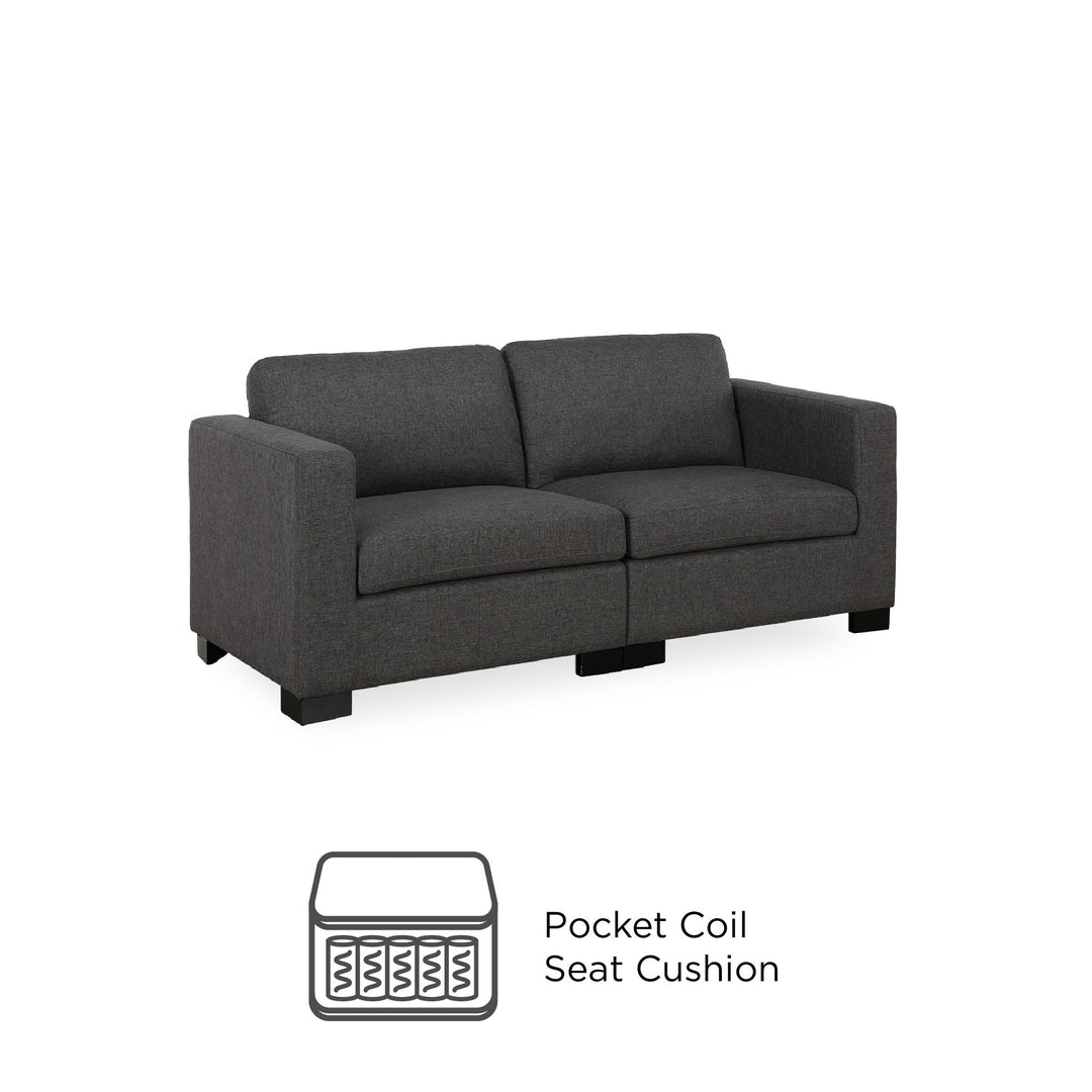 Crawford Linen Upholstered Modular Sofa - Gray