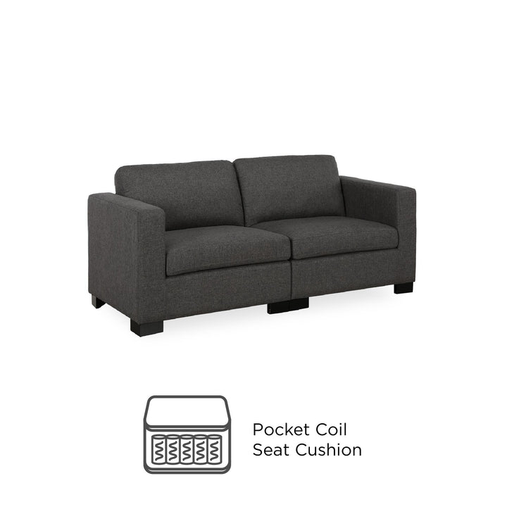 Crawford Linen Upholstered Modular Sofa - Gray