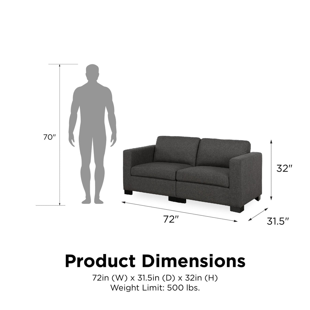 Crawford Linen Upholstered Modular Sofa - Gray