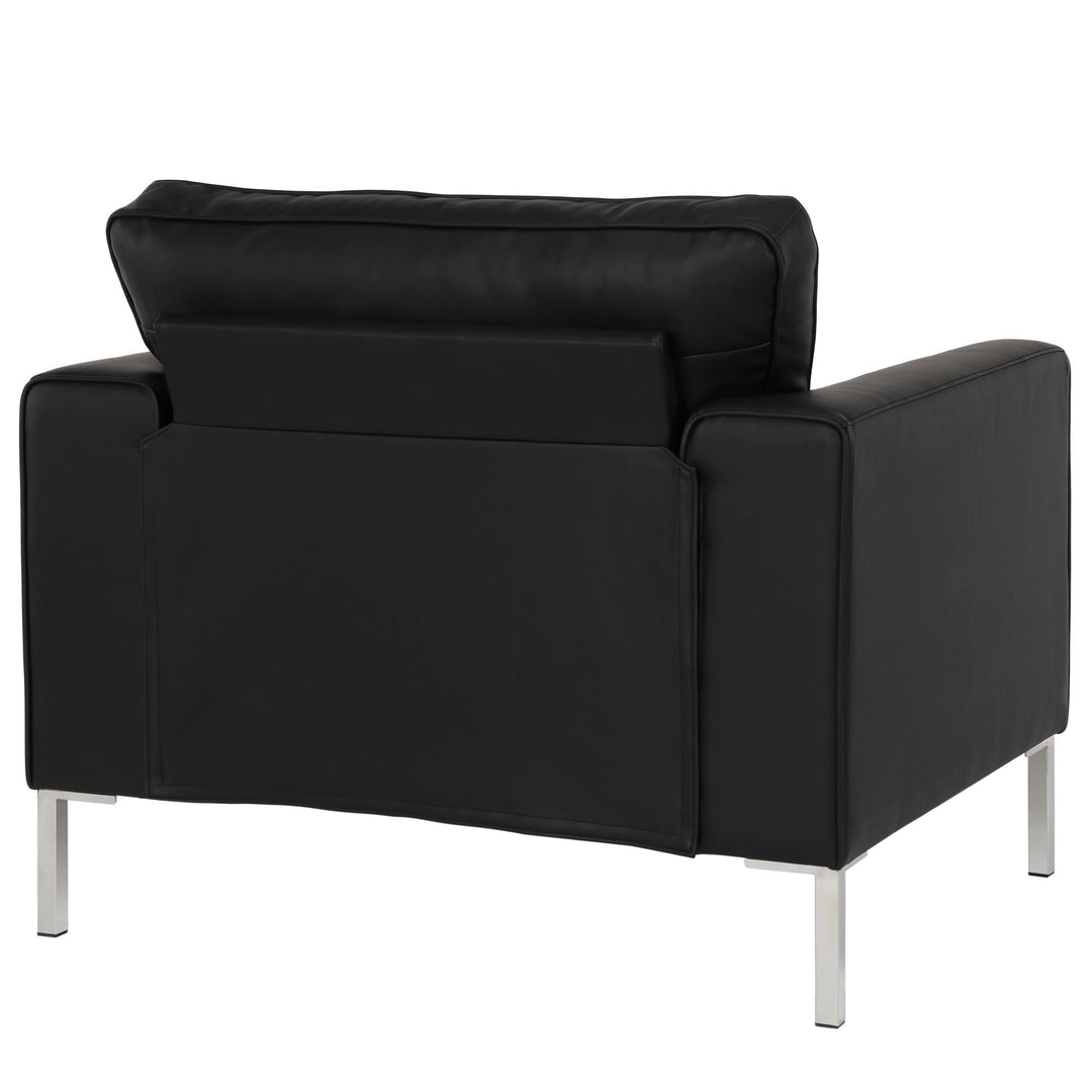 Luxury leather accent chair Monroe -  Black