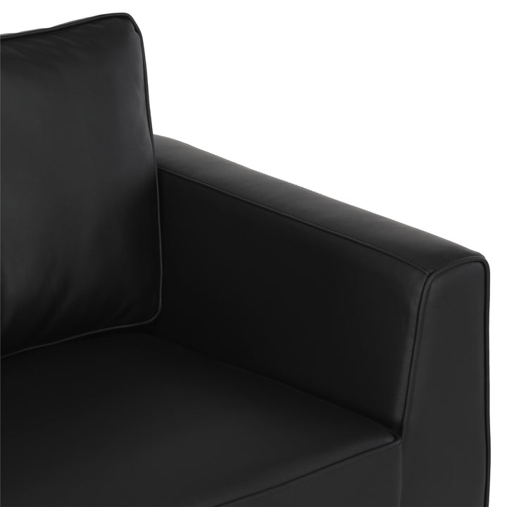 Durable faux leather seating -  Black
