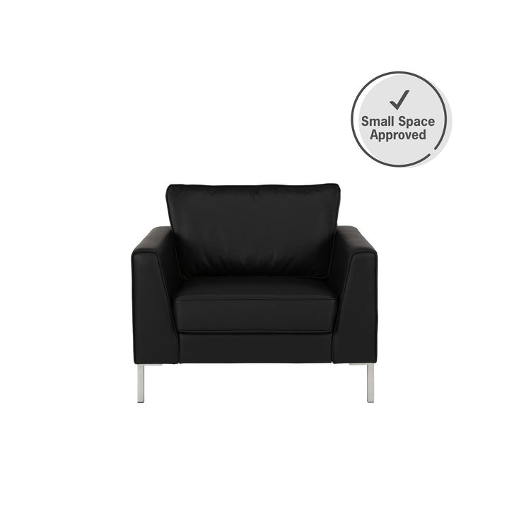 Monroe contemporary leather chair -  Black