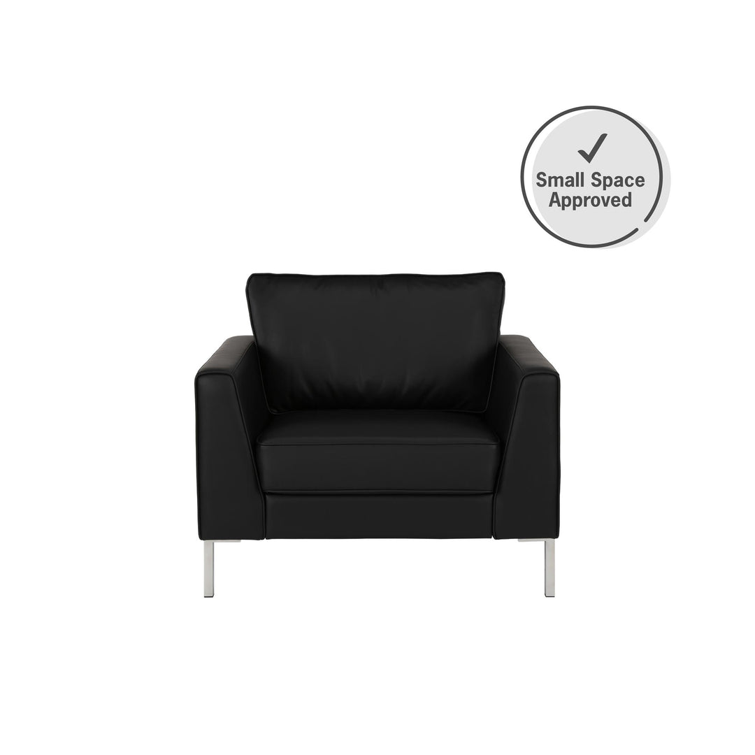 Monroe contemporary leather chair -  Black