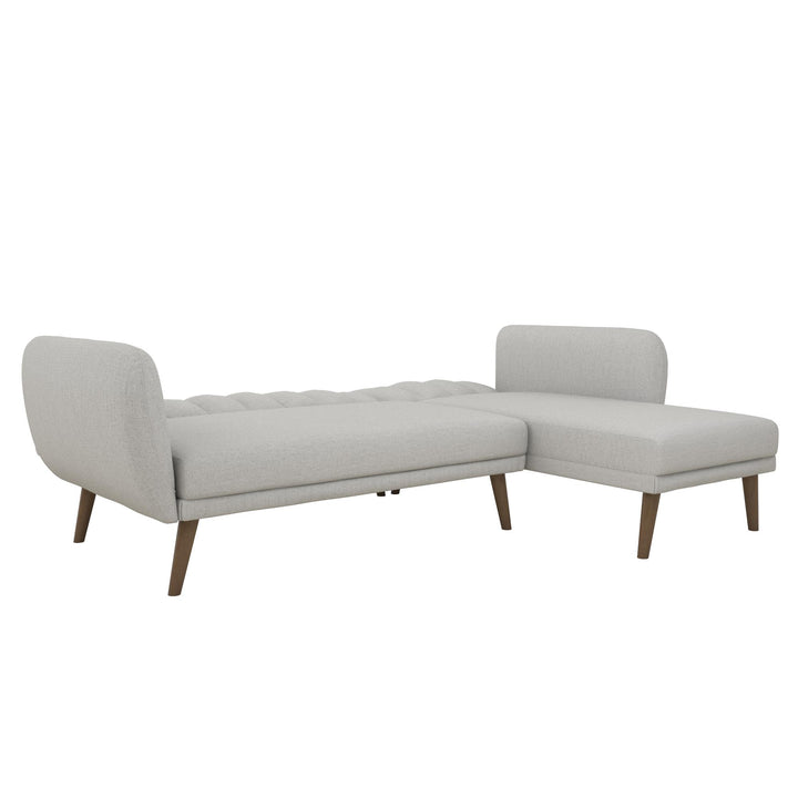 Spacious and Comfortable Brittany Futon Sofa -  Light Gray