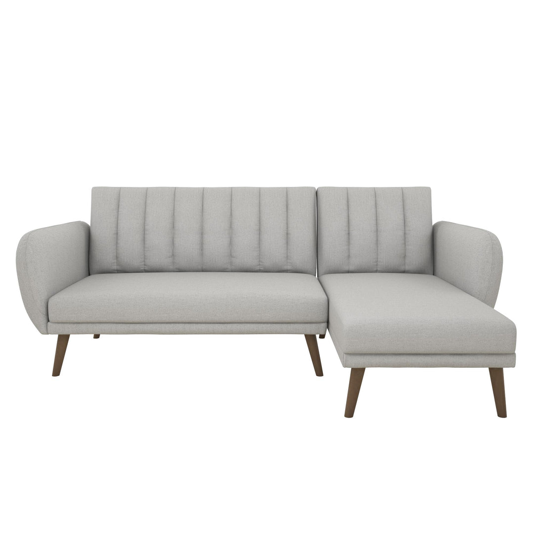Brittany Sectional Futon Sofa  -  Light Gray