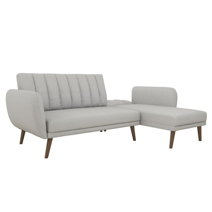 Modern and Comfortable Futon Sofa for Living Room -  Light Gray