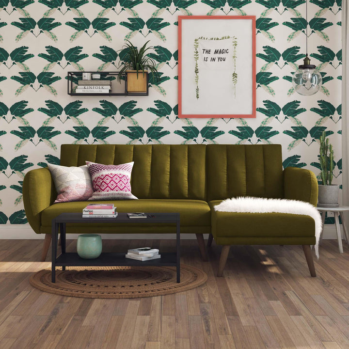 Durable and Functional Brittany Sectional Sofa for Home Decor -  Green