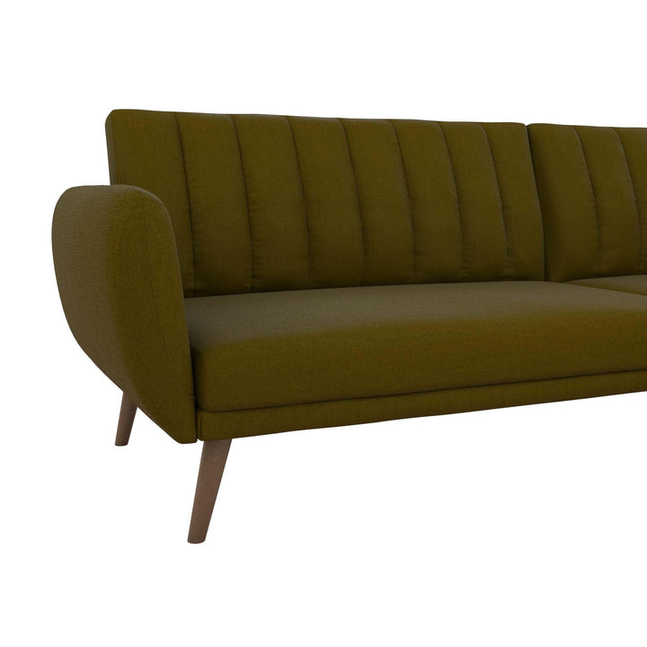 Modern and Organized Sectional Futon Sofa -  Green