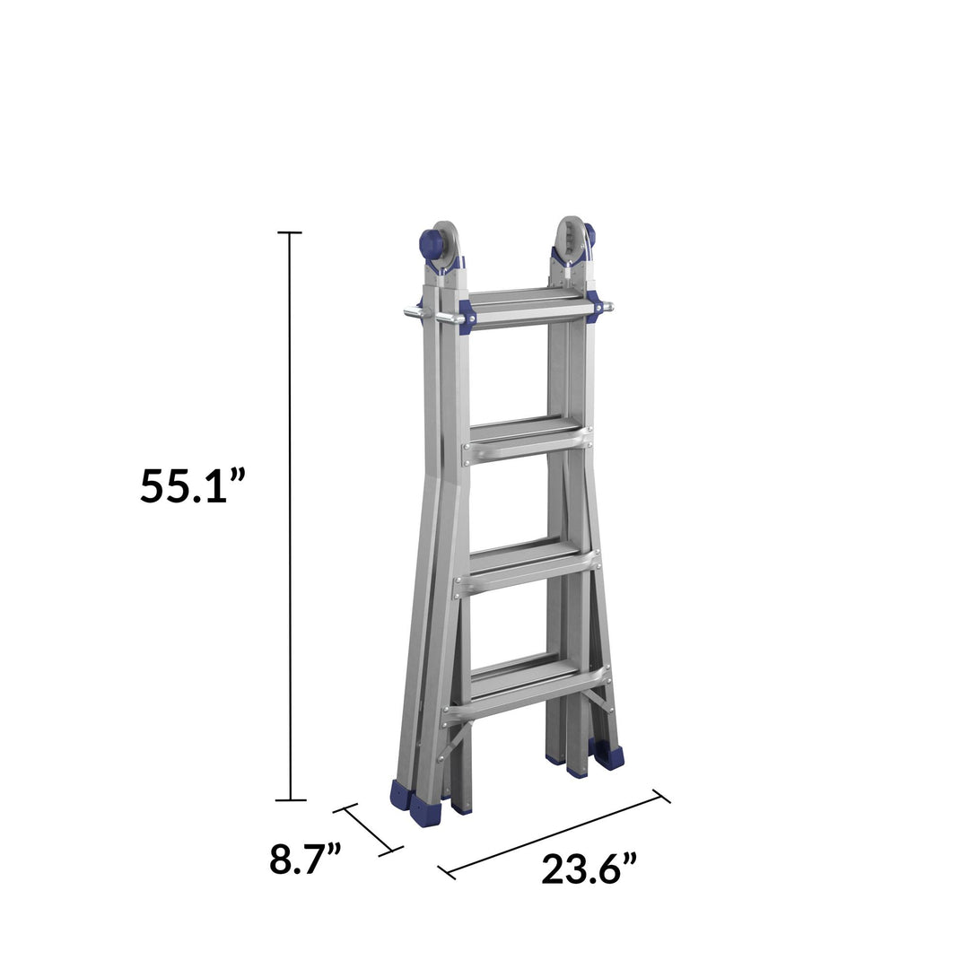 Multi-Position Ladder with 300 lb Weight Capacity -  Silver