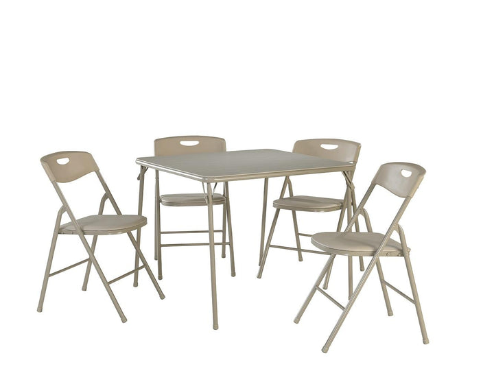 5-Piece Dining Set with Folding Chairs -  Antique Linen 