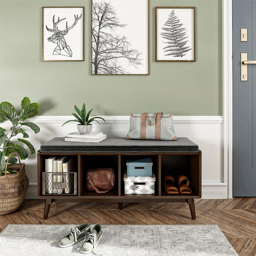 Brittany Entryway Bench with storage -  Florence Walnut