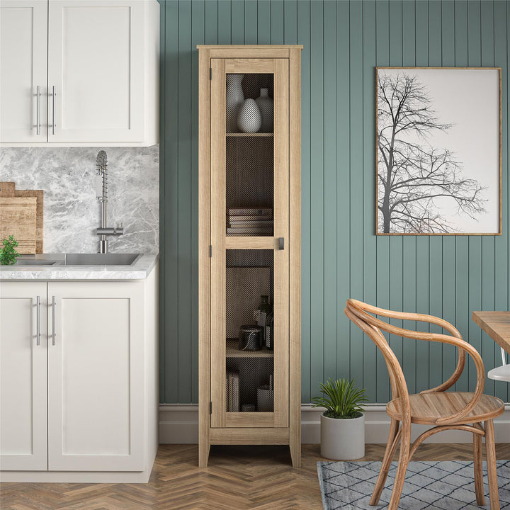 Braewood compact storage with mesh design -  Golden Oak