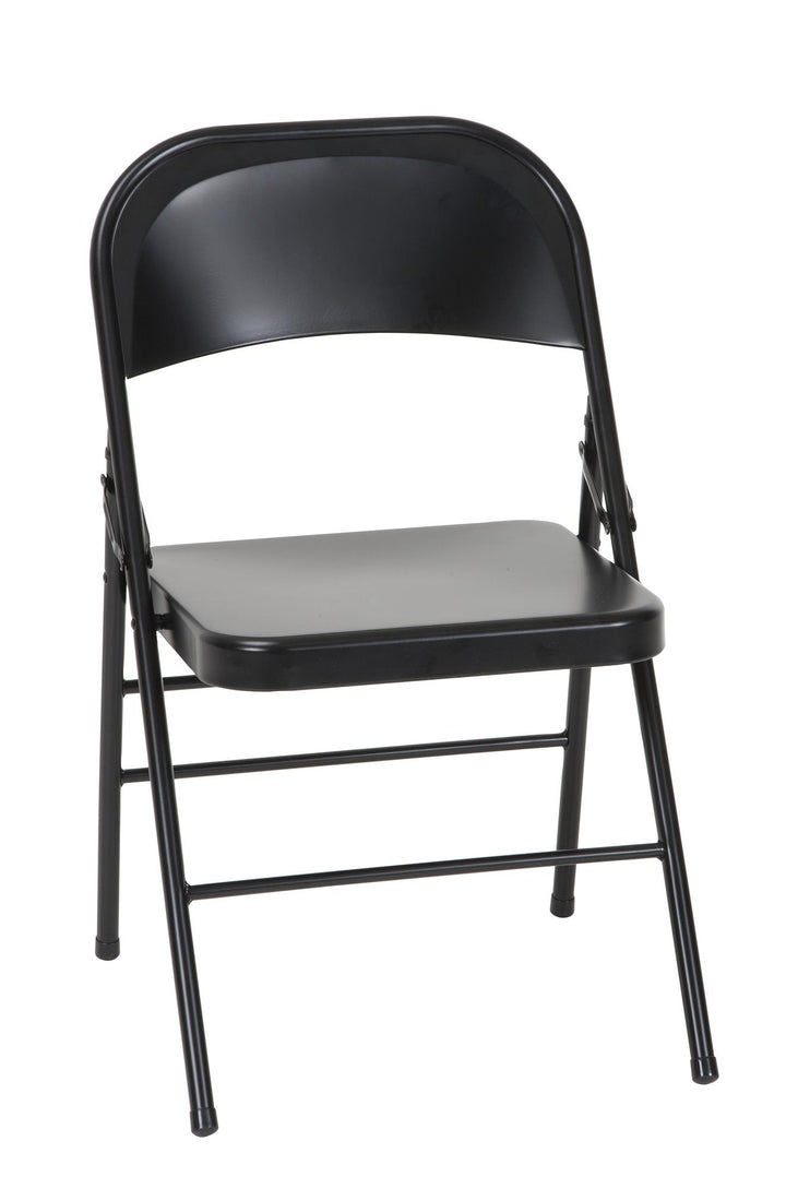 XL All-Steel Commercial Folding Chair, 300 lb. Weight Rating, Triple Brace, 4-Pack - Black - 4-Pack