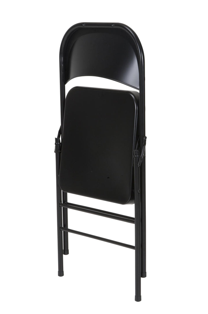 XL All-Steel Commercial Folding Chair, 300 lb. Weight Rating, Triple Brace, 4-Pack - Black - 4-Pack