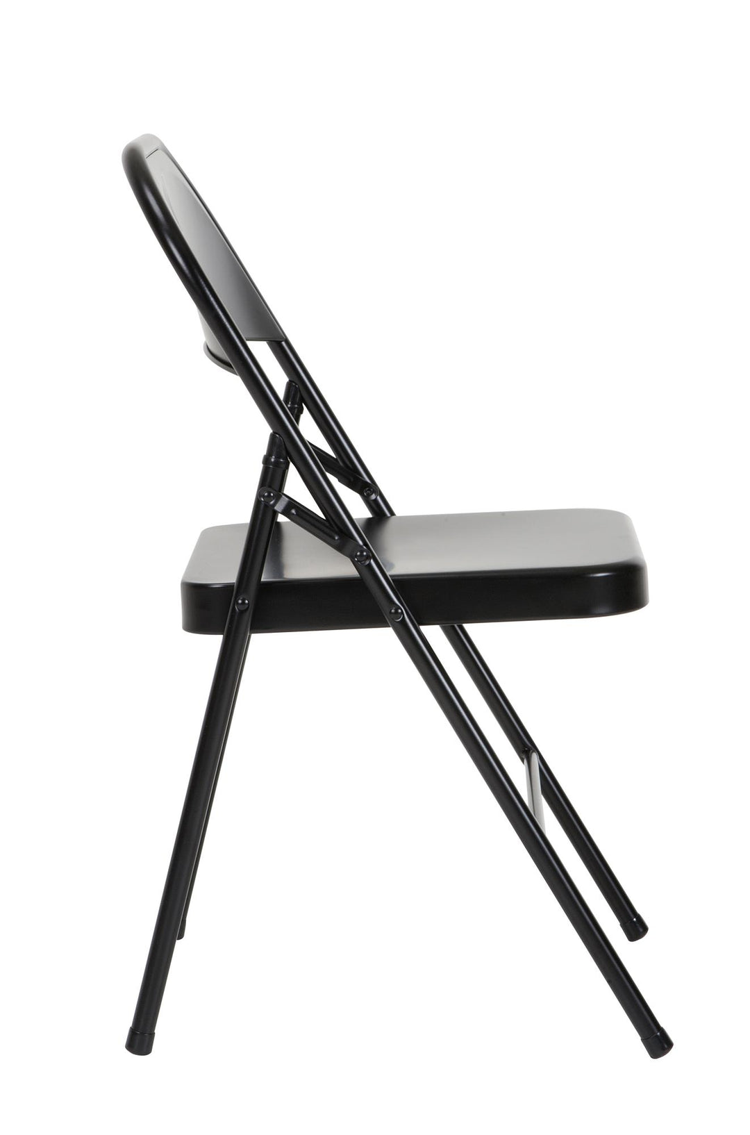 XL All-Steel Commercial Folding Chair, 300 lb. Weight Rating, Triple Brace, 4-Pack - Black - 4-Pack