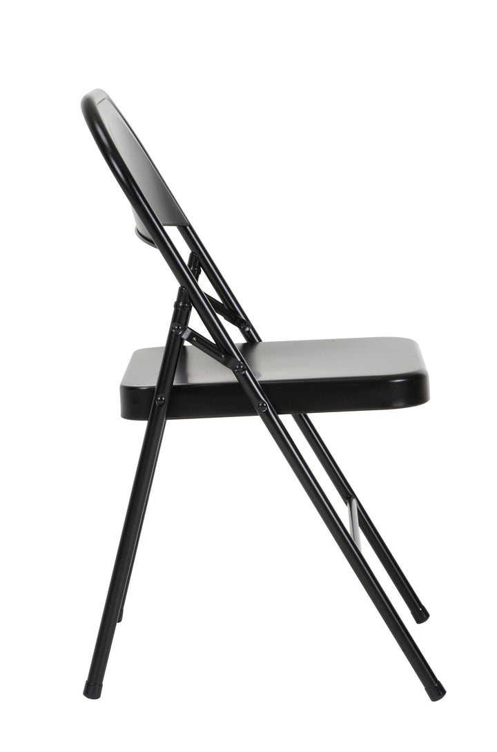 XL All-Steel Commercial Folding Chair, 300 lb. Weight Rating, Triple Brace, 4-Pack - Black - 4-Pack