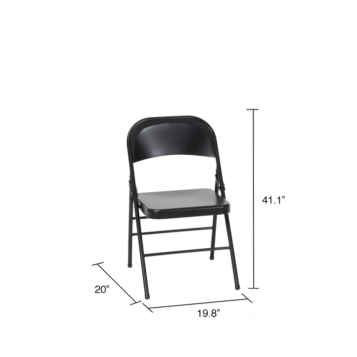 XL All-Steel Commercial Folding Chair, 300 lb. Weight Rating, Triple Brace, 4-Pack - Black - 4-Pack