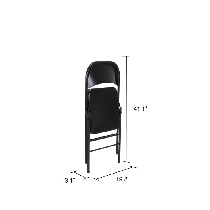 XL All-Steel Commercial Folding Chair, 300 lb. Weight Rating, Triple Brace, 4-Pack - Black - 4-Pack