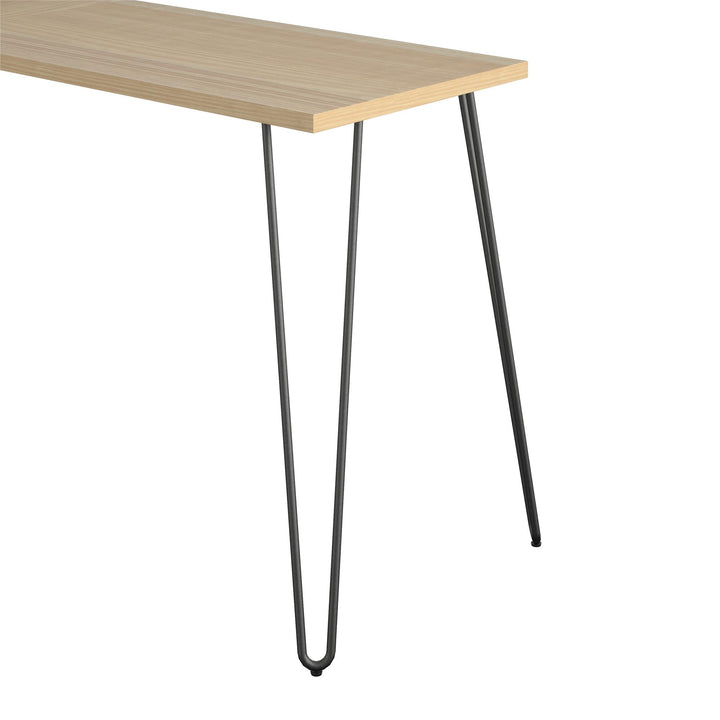 Retro Computer Desk with Metal Hairpin Legs -  Natural