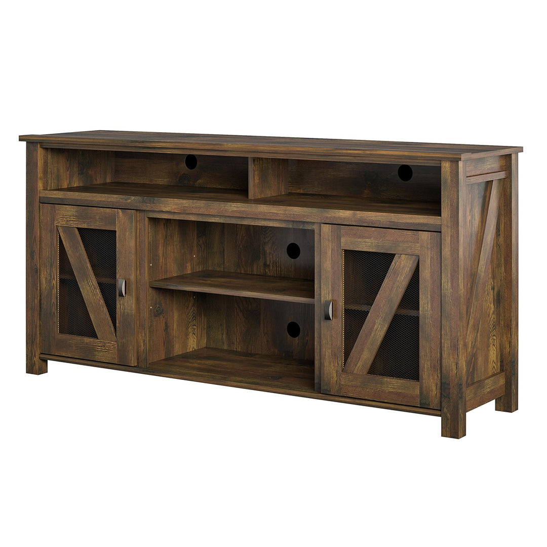 Organized TV Stand for Electronics - Rustic