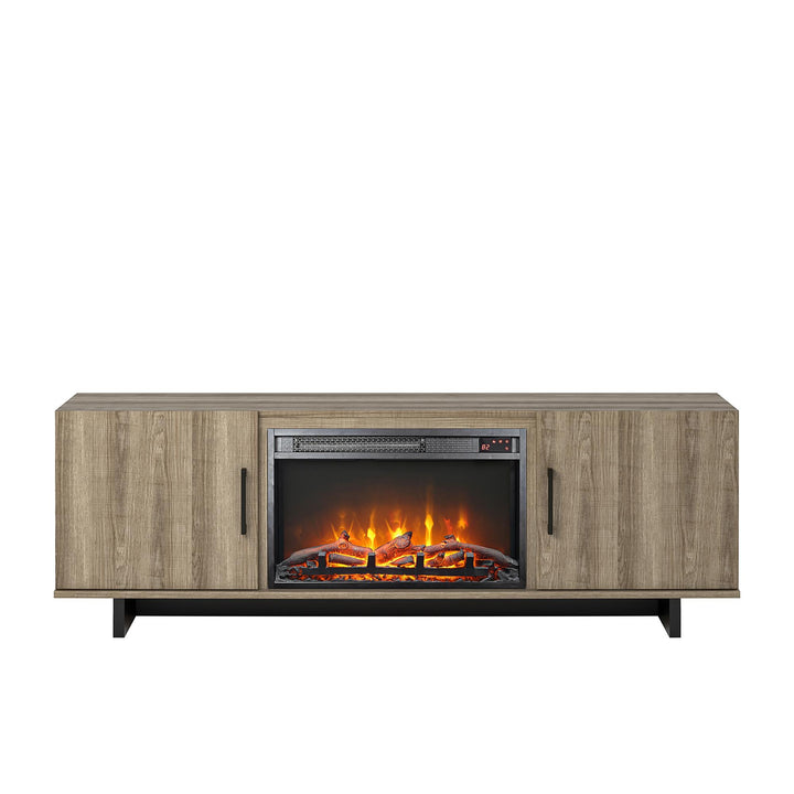 Southlander TV Stand with Fireplace for TVs up to 60 Inches  -  Golden Oak