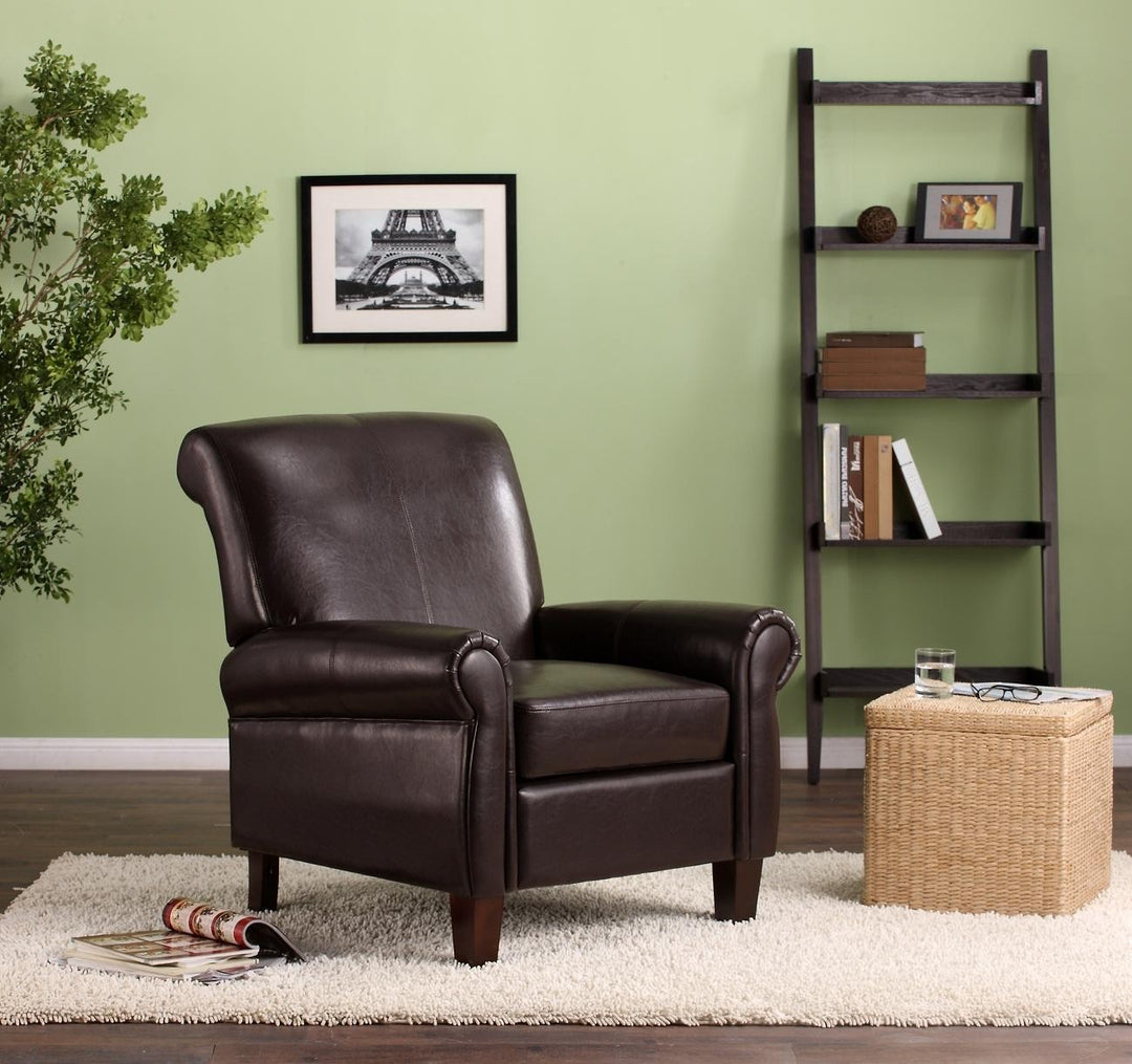Buy faux leather club chair -  Brown