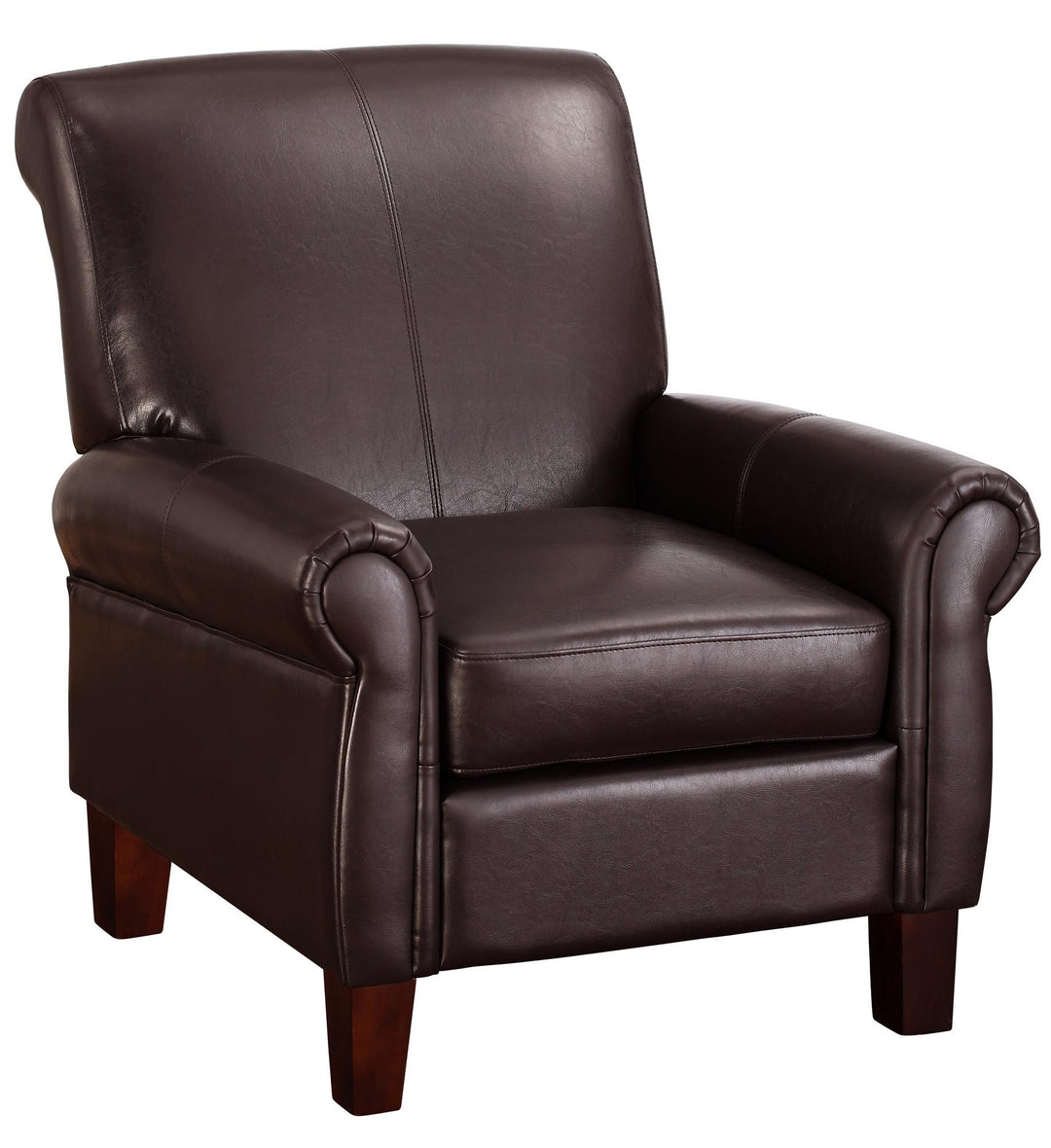 Comfortable faux leather club chair -  Brown