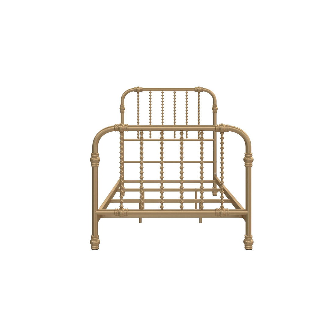 Monarch Hill Wren Metal Bed with Curved Scrollwork Design - Gold - Twin
