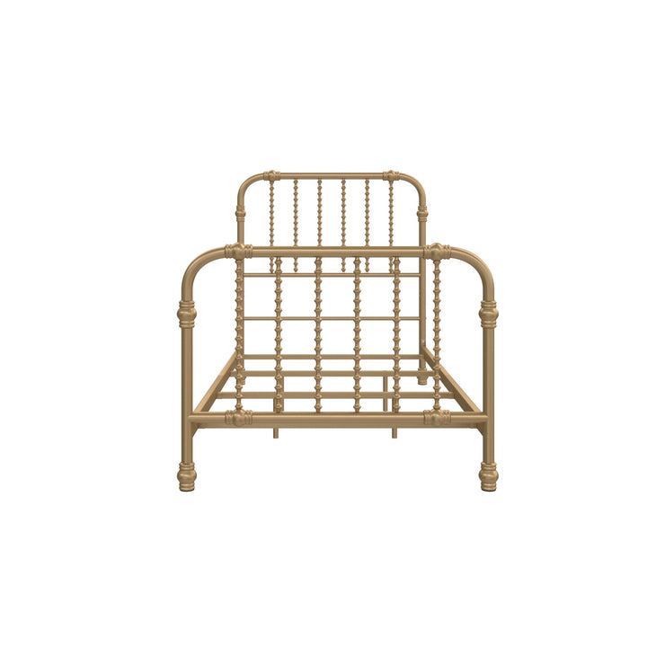 Monarch Hill Wren Metal Bed with Curved Scrollwork Design - Gold - Twin