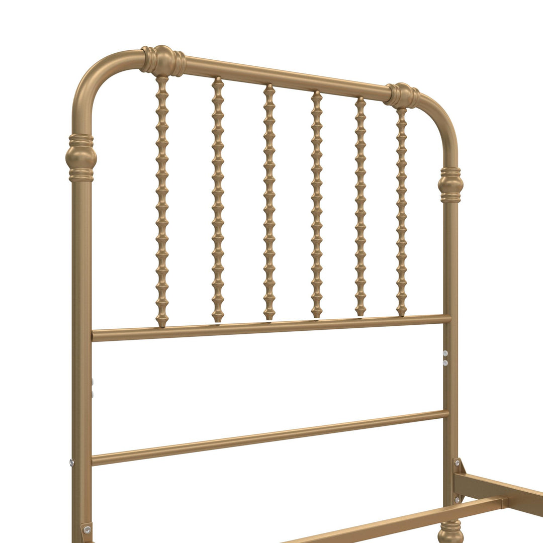 Monarch Hill Wren Metal Bed with Curved Scrollwork Design - Gold - Twin