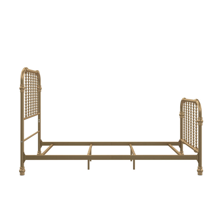 Monarch Hill Wren Metal Bed with Curved Scrollwork Design - Gold - Twin