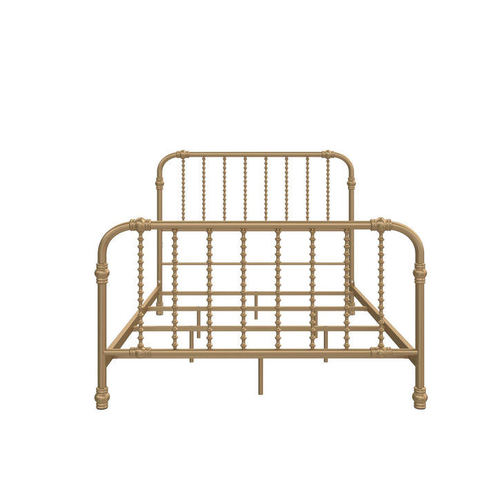Monarch Hill Wren Metal Bed with Curved Scrollwork Design - Gold - Full