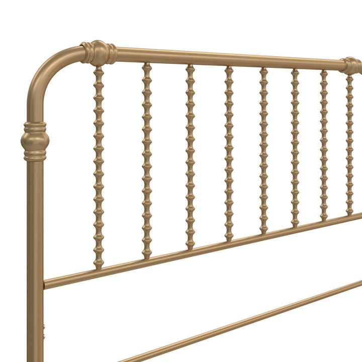 Monarch Hill Wren Metal Bed with Curved Scrollwork Design - Gold - Full