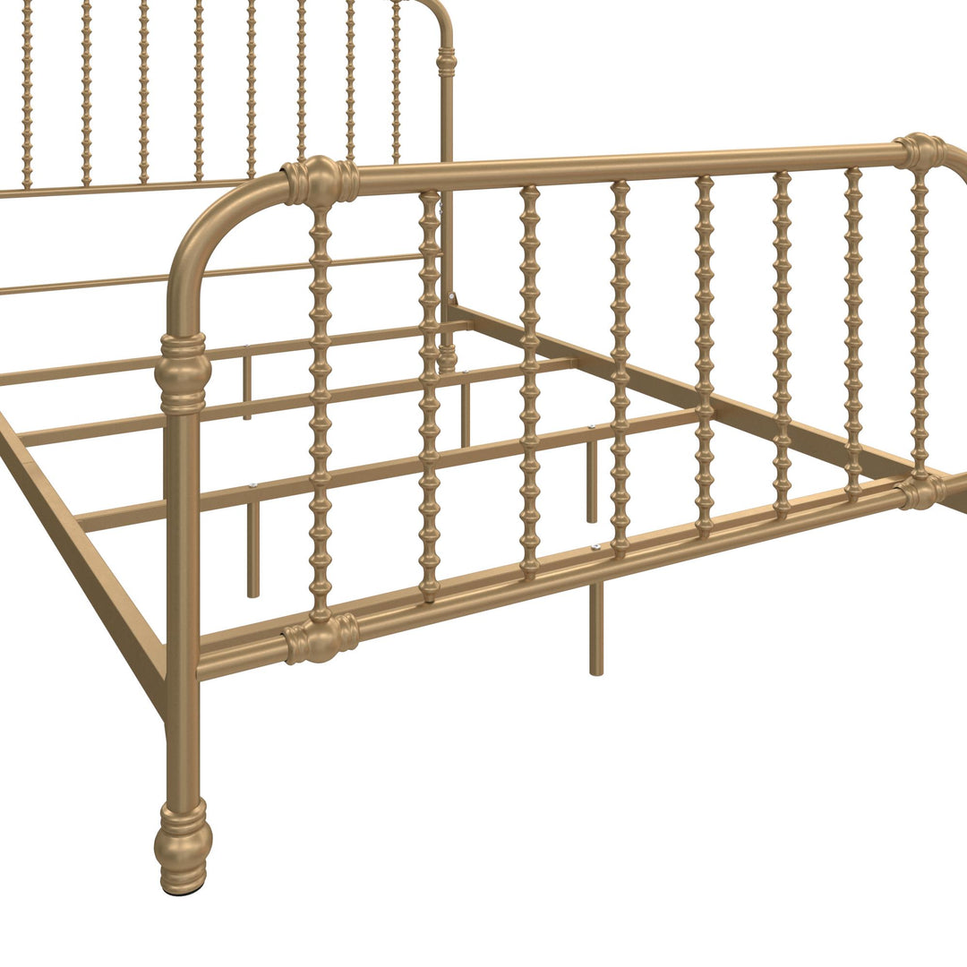 Monarch Hill Wren Metal Bed with Curved Scrollwork Design - Gold - Full