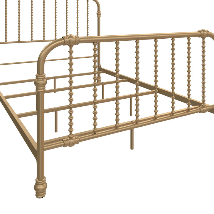 Monarch Hill Wren Metal Bed with Curved Scrollwork Design - Gold - Full