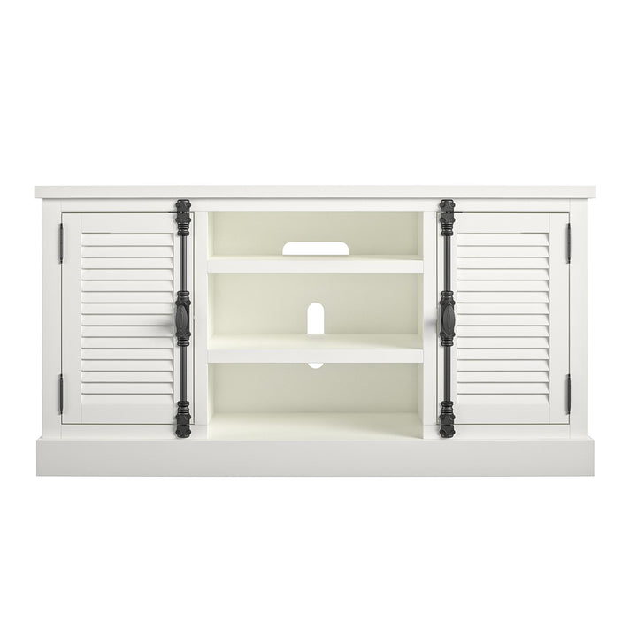 Sienna Park TV Stand for TVs up to 65 Inch with Louvered Doors  -  White