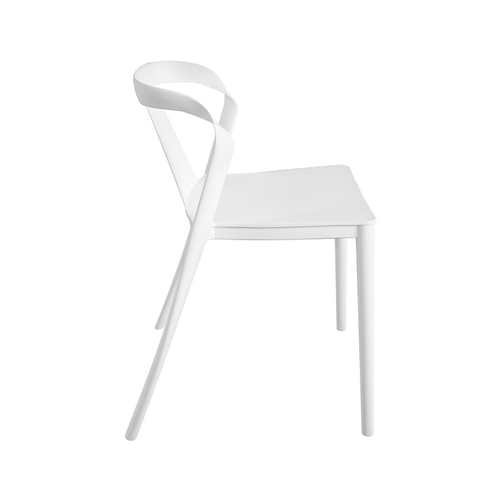 Comfortable Curved Armrest Chairs - White