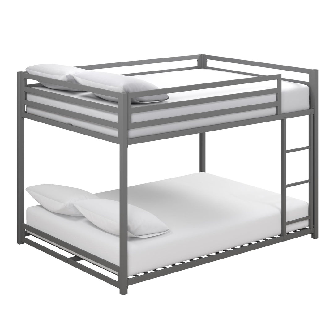 Miles Full Bunk Bed with Integrated Ladder -  Silver  - Full-Over-Full