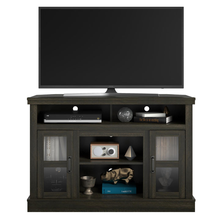 Tinley Park Corner TV Stand for TVs up to 54 Inches - Brown Oak