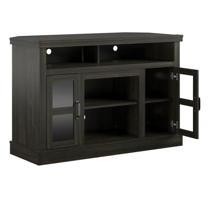 Tinley Park Corner TV Stand for TVs up to 54 Inches - Brown Oak