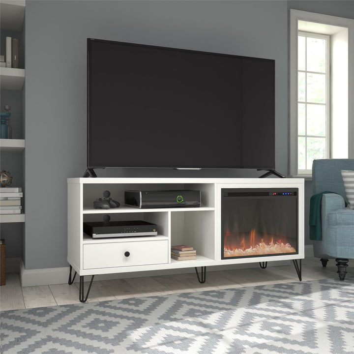 Owen 65" fireplace TV stand -  White - N/A
