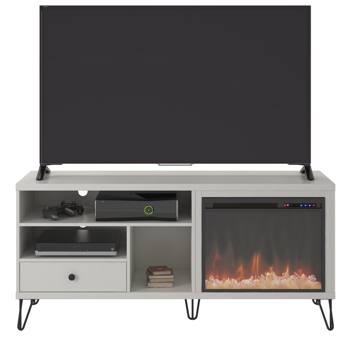 Owen storage drawer TV stand -  White - N/A
