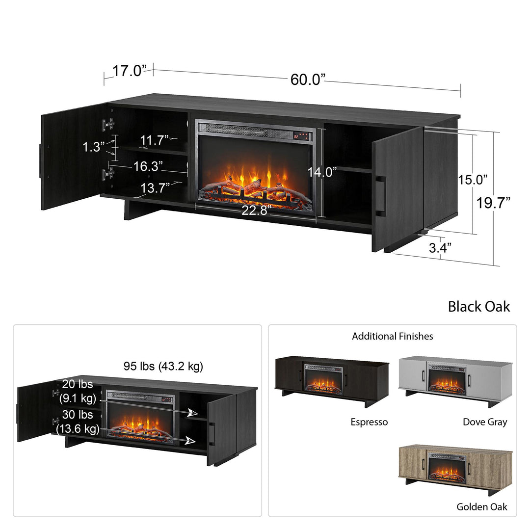 Media stand with warmth -  Black Oak