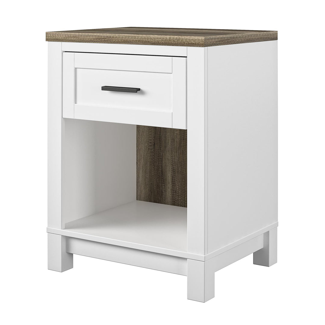 Chapel Hill Nightstand with Open Compartment -  White