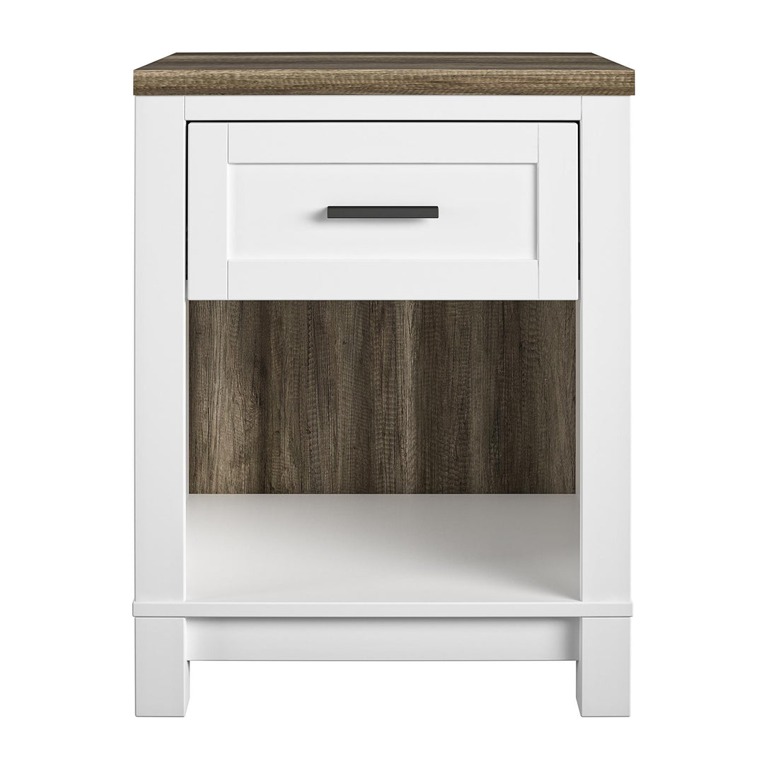 Chapel Hill 1 Drawer Nightstand with 1 Open Compartment  -  White