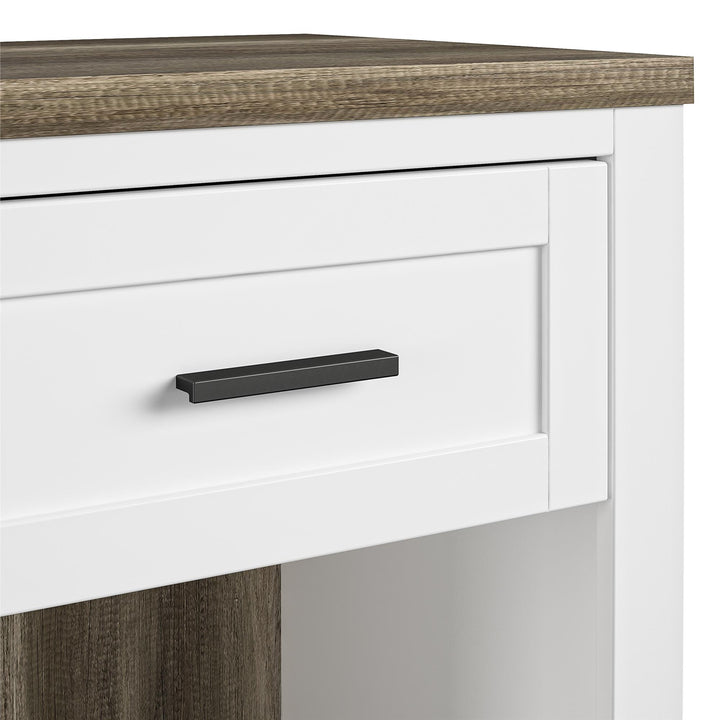 Functional 1 Drawer Nightstand with Compartment -  White