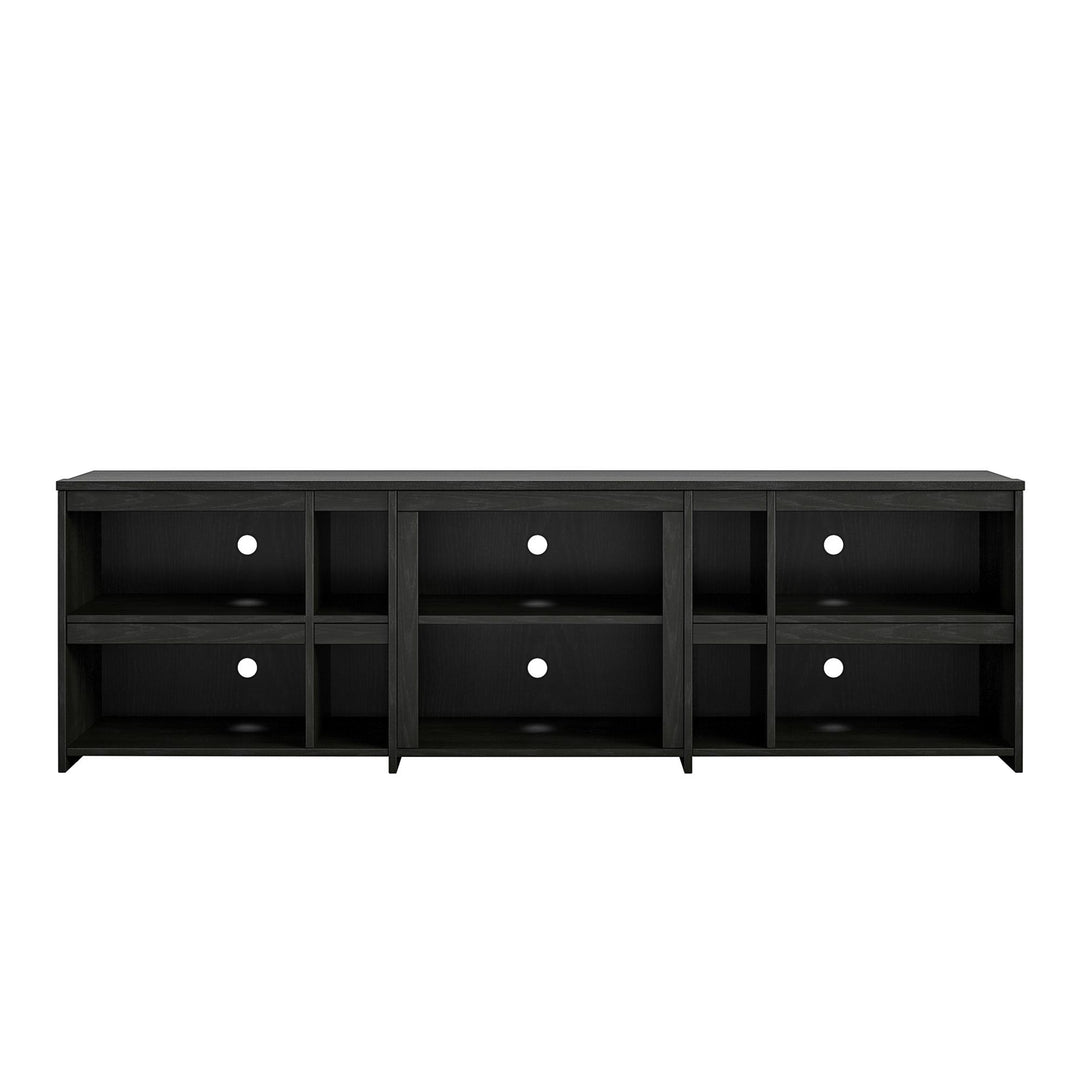 Miles TV Stand for TVs up to 70 Inches with 6 Large Shelves and 4 Small Shelves  -  Black Oak
