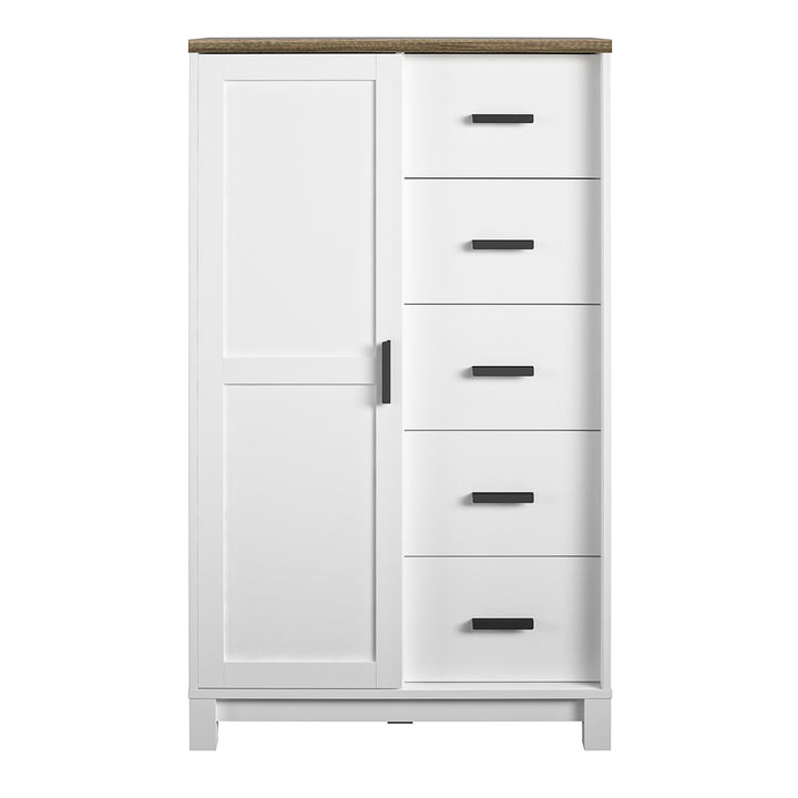 Chapel Hill Gentlemen's Chest with 5 Shelves and 5 Drawers  -  White