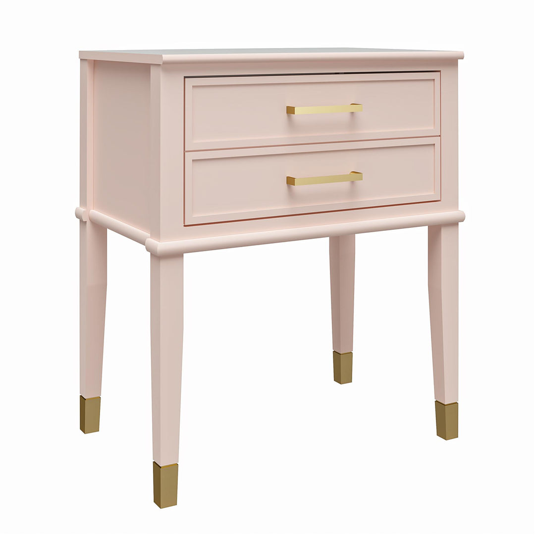 Modern End Table with Storage -  Pink